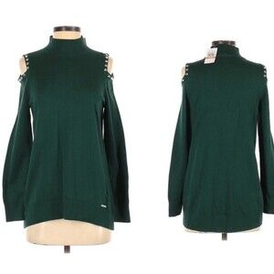 Michael Kors Cold Shoulder Mock Neck Long Sleeve Pullover Sweater Size S
